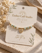 Custom branded bracelet display card, design example 1