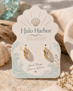 بطاقة عرض أقراط مخصصة بالشعار — Custom branded jewelry display card 7