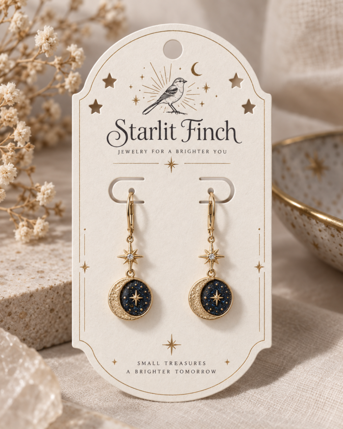 بطاقة عرض أقراط مخصصة بالشعار — Custom branded jewelry display card 18